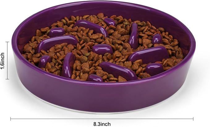 Ceramic Slow Feeder Dog Bowl, 2 Cups Maze Puzzle Dish to Slow Down Eating | Premium Ceramic Material with Anti-Slip Design, Suitable for Small, Medium and Large Breed Dogs Daily Feeding - Image 6