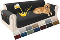 Velvet 100% Waterproof Couch Cover for Dogs Washable Sofa Covers for 3 Cushion Couch Pet Friendly Extra Large Sofa Slipcover Non Slip Furniture Protector with Pockets (X-Large, Black) by YUEVELLASofaCover