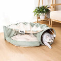 EAEDMY Cat Rabbit Tunnel Bed Nest for Cats Indoor, with Collapsible Washable Soft Cushion, Plush Ball and Exercise Wheel Tube, Fit for Puppy Bunny Kitty Kitten Ferret by EAEDMY