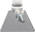 Mofason Cat Litter Mat Litter Trapping Mat XXL Grey Silicone Litter Box Mat | Waterproof 38"x25" kitty litter mat for floor; extra large litter trapping, litter matt for cat litterbox easy clean pet mat by Mofason