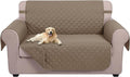 U-NICE HOME Loveseat Sofa Cover for 2 Cushion Couch, Taupe/Taupe | 54''Oversized Loveseat Cover Washable, Pet Friendly, Elastic Straps, Water Repellent, Furniture Protector for 2 Cushion by U-NICEHOME