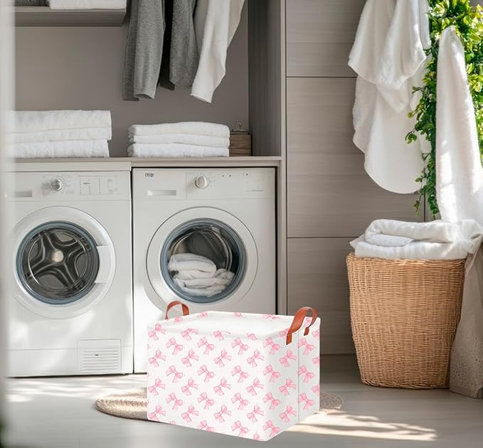 CLOCOR Rectangular Storage Basket,Gift Basket,Waterproof Storage Bin(Star Bowknot) - Image 4