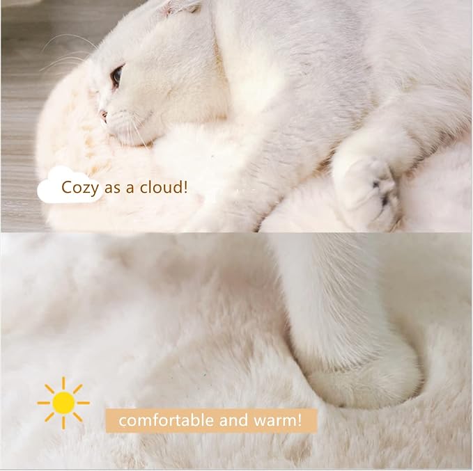 SHENGOCASE 2-Pack 10"x18" Rectangular Faux Rabbit Fur Cat Dog Bed Cushion Pad Mat, Cat Tree Tower Replacement Cushion Pad for Window Perch Carrier House Cage Crate Kennel Furniture - Image 3