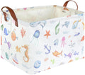 Rectangle Fish Basket,Ocean Animals Waterproof Kids foldable Laundry Basket,Nursery Hamper,Boys and Girls Hamper,kids Room decor, kids toy organizer,Gift basket(Ocean Animals) by FXOCSHE