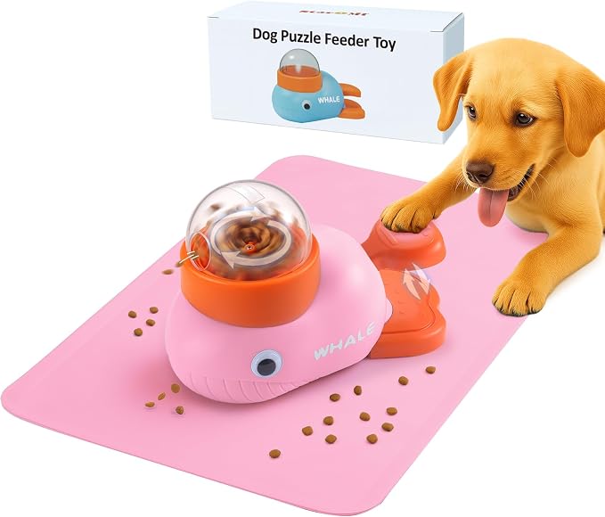 Interactive Dog Toys & Cat Toys for Indoor Cats, Dog Puzzle Toy Slow Feeder Bowl, Puppy Enrichment Toys, Interactive Cat Toys, Dog Feeder Puzzle Toy for Smart Dogs to Keep Them Busy with Silicone Mat by Unknown