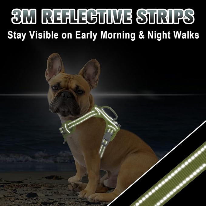 BARKBAY No Pull Dog Harness Large Reflective Dog Harness with Front Clip and Easy Control Handle for Walking Training Running with ID tag Pocket(Sunlight,S) - Image 7