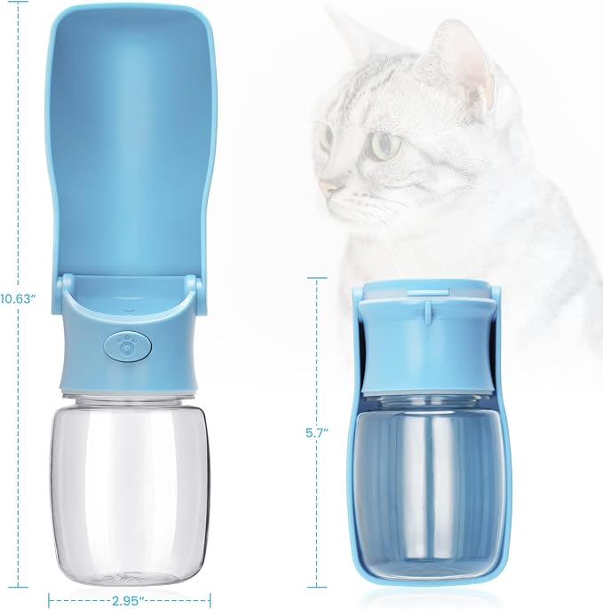 Portable Dog Water Bottle, Foldable Water Bottle for Dog, SkyBlue, 12oz | Leak Proof Dispenser, Dishwasher Safe, Puppy Travel Water Bowl Fit for Cat, Rabbit, Small Animals Walking, Hiking, Travel - Image 3