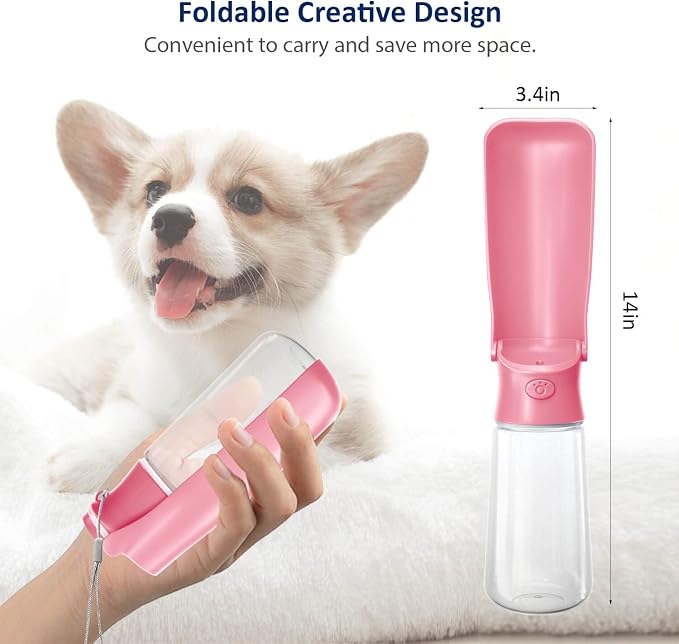 WePet Foldable Portable Dog Water Bottle Puppy Water Dispenser with Drinking Feeder, 19 OZ, High-Temperature Resistant Leak Proof for Pets Outdoor Walking, Hiking, Travel, Food Grade Plastic BPA Free - Image 3