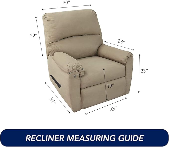 PureFit Stretc Recliner Chair Covers Fleece Soft Couch Covers for Sofa | Peacock Blue 4-Pieces Recliner Slipcover Pocket Couch Protector, Fleece Sofa Cover Washable with Non Slip Elastic Bottom - Image 6