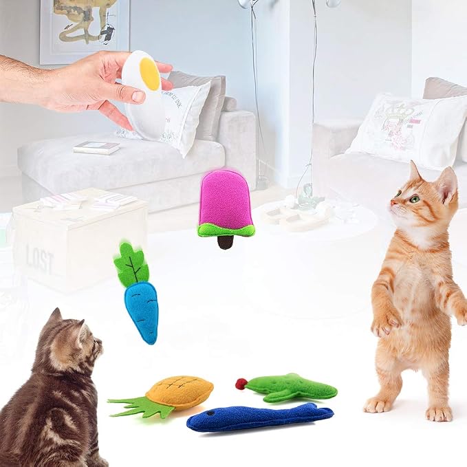 AWOOF Catnip Toys for Indoor Cats, 6 Pack Cat Chew Toys Plush Interactive Cat Kicker Toy for Indoor Kitten Exercise for All Breeds | 6 Pack Cat Chew Toys Plush, Interactive Cat Kicker Toy, For Kitten Exercise, For All Breeds - Image 3