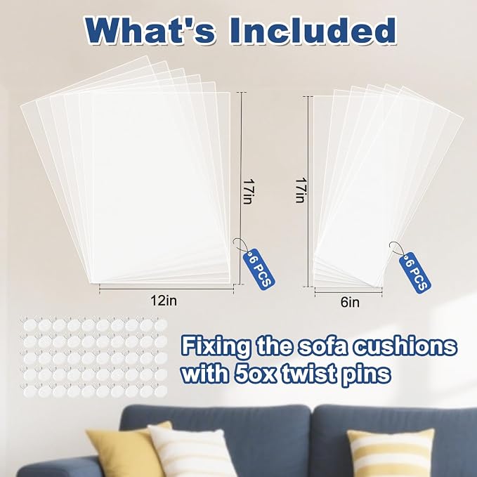 Cat Scratch Furniture Protector, 12-Pack Couch Protector from Cat Claws, Cat Couch Protector Single-Sided Furniture Protectors from Cats Scratching for Sofa Corners Walls Doors(with 50 Twist Pins) - Image 2