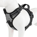 No Pull Dog Harness Medium Reflective Front Clip Vest with Handle | Adjustable 2 Metal Rings 2 Buckles(M, Grey) by PHOEPET