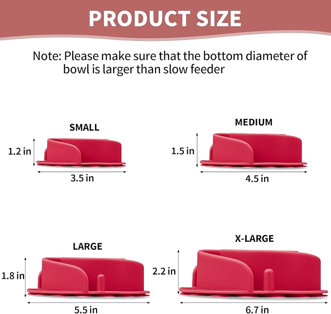 Slow Feeder Dog Bowls Insert, Animire Soft Silicone Slow Eating Dog Food Bowl for Small, Medium and Large Dogs, Compatible with Regular and Elevated Bowls - Image 6