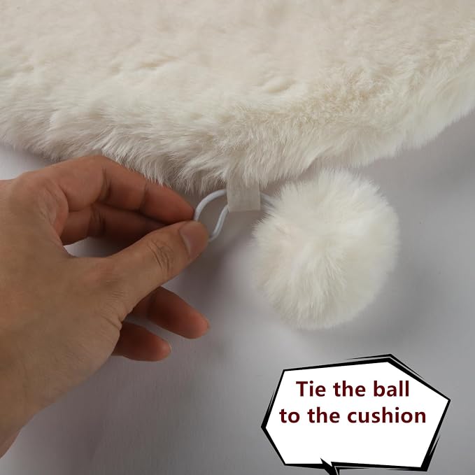 SHENGOCASE 2-Pack 10"x 20" Faux Rabbit Fur Cat Dog Bed Cushion Pad Mat, Cat Tree Tower Replacement Cushion for Window Perch Carrier House Cage Crate Kennel - Image 5