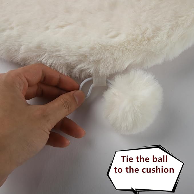 SHENGOCASE 2-Pack 14" x14" Faux Rabbit Fur Cat Dog Bed Cushion Pad Mat, Cat Tree Tower Replacement Cushion Pad for Window Perch Carrier House Cage Crate Kennel Furniture - Image 6