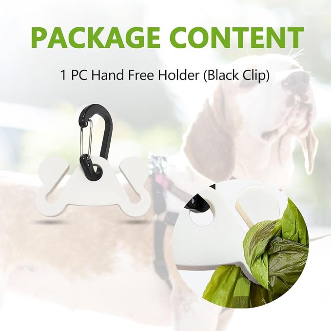 Dog Poop Bag Holder for Waste Bags Dispenser Leash Pet Waste Bag Carrier Hand Free Walking Holder,1PC White Holders - Image 6