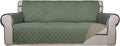 PureFit Reversible Quilted Couch Covers for Dogs Oversized Sofa Cover 78” | Greyish Green/Beige, Water Resistant Couch Protector, Washable Pet Couch Cover with Non Slip and Elastic Straps For Kids by PureFit
