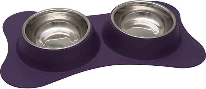Loving Pets Bone Shaped Flex Diner for Dogs, Plum Small by Loving+Pets
