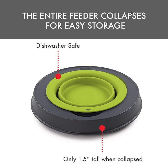 Dexas Pets Elevated Pet Feeder, Large, 4 Cup Capacity, Green, Raised Pet Food and Water Bowl - Image 4