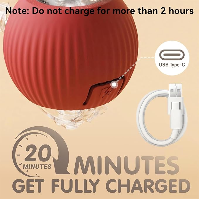 Rocfish Durable Interactive Cat Toys for Indoor Cats (red, 01) | Smart Automatic Cat Chase Ball Toy, Upgraded Speedy Tail Kitten Toy for Bored Indoor Adult Pets - Image 3