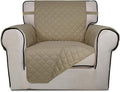 PureFit Reversible Chair Sofa Cover Dog Couch Covers for Sofa, 25.5 in | Beige/Beige, Water Resistant Couch Protector, Washable Pet Couch Cover with Non Slip and Elastic Straps For Kids by PureFit