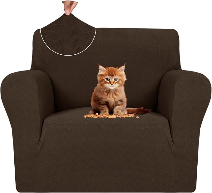 MAXIJIN Chair Covers for Living Room 1 Piece Stretch Sofa Chair Slipcovers with Arms (31"-46") Furniture Protector for Dog Pet Couch Armchair Cover (Chair, Diamond Pattern Coffee) by MAXIJIN