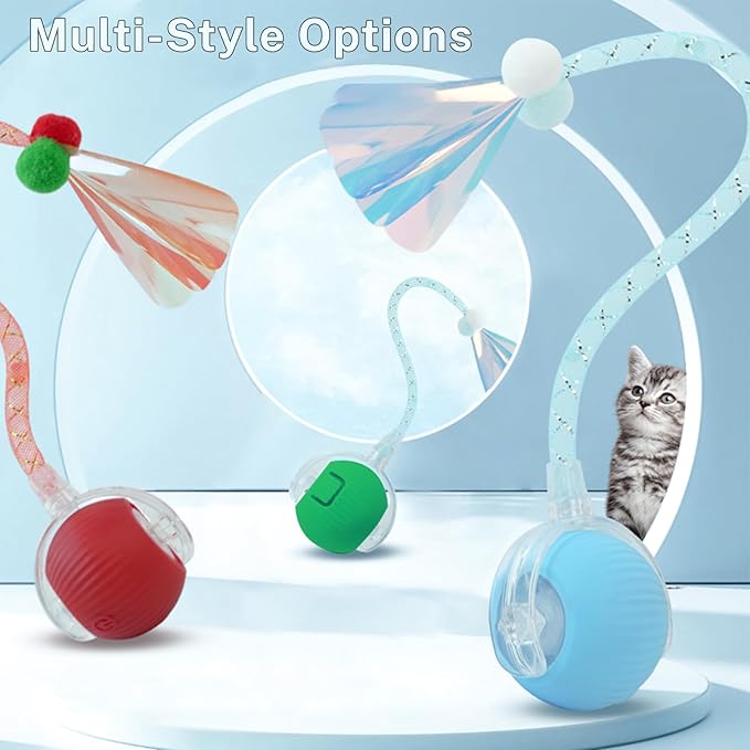 Speedy Tail 3.0 Interactive Toy Ball, 2 Tails for Cats & Dogs | cat chase toy|chirping bird cat toy|Adjustable sound level|300 mA high-capacity battery - Image 5