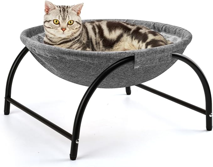 LIFLIX Raised Cat Hammock Bed, Pet Bed for for Indoor Cats, Standing Cat Cot with Washable Plush,17.1 x 17 x 9.5 inches by LIFLIX