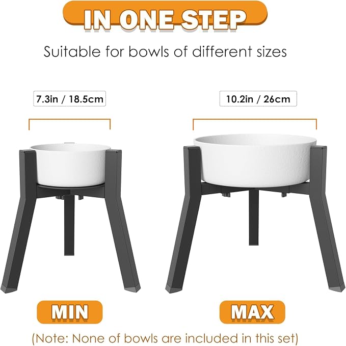 Elevated Dog Bowl Stand for Large Dogs with Tray, Adjustable Width 7-10.6", Raised Food Water Bowl Stand, Bowl NOT Included - Image 4