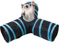 Pet Cat Tunnel, Y-3 Way Tunnels for Indoor Cats, Collapsible Pet Tunnel for Kitten, Puppy, Rabbit, 25cm-Wide Tunnels, Durable & Breathable, with Peek Hole Toy Ball by Tamiplay