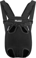 Pawaboo Pet Front Carrier Backpack for Small Medium Dogs | Legs Out Easy-fit,Adjustable Straps,Hands-Free,Soft Padded Support for Travel Hiking Cycling Camping,13-16Lbs,Black,XL by Pawaboo