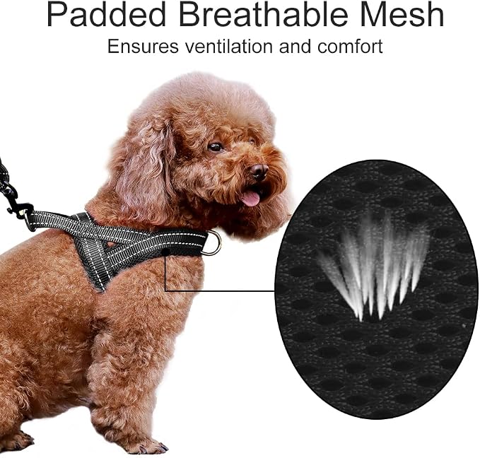 Plutus Pet No Pull Dog Harness for Medium Sized Dog, Breathable Mesh Padded | Adjustable Reflective with Handle, Escape Proof, Quick Fit Pet Vest, Front Clip, for Training and Walking, Black, M - Image 3