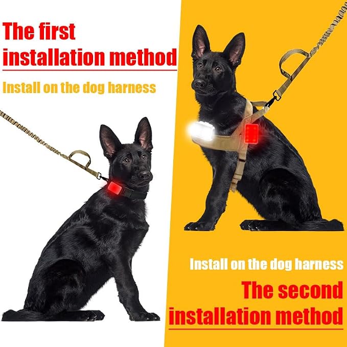 Rechargeable Dog Collar Lights, SUPPENGUIN 3+4 Modes Dog Lights Clip on for Night Walking, Night time, Portable, IP44 Waterproof (Black, 2 Pack) - Image 5