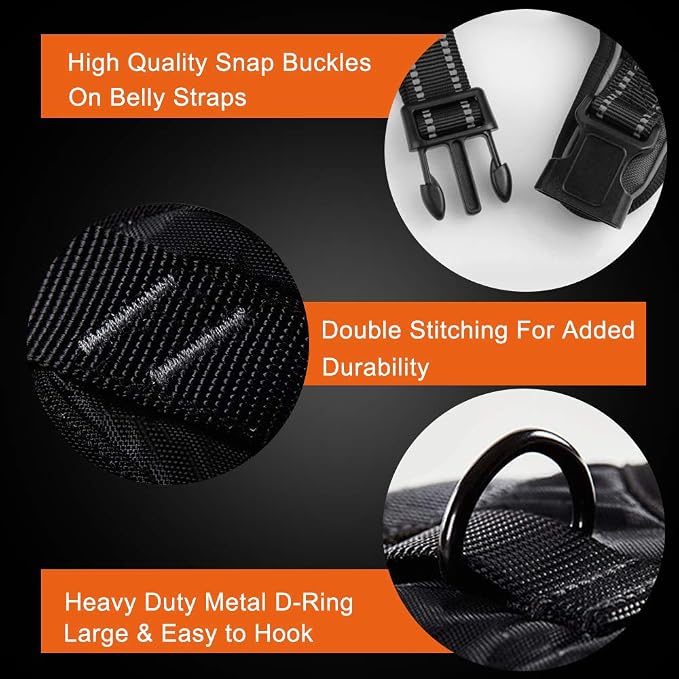 No Pull Dog Harness Medium Reflective Front Clip Vest with Handle | Adjustable 2 Metal Rings 2 Buckles(XL, Grey) - Image 5