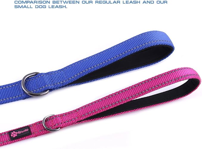 Max and Neo Small Dog Leash - Reflective Nylon, Donates to Dog Rescue (Pink, 4x5/8) - Image 3