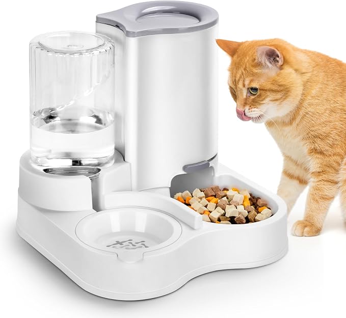 2 in 1 Pet Feeder and Water Dispenser, Automatic Cat Food and Water Dispenser, Gravity Pet Feeder for Small Medium Dog Puppy Cat Kitten by FindWhatYouNeed