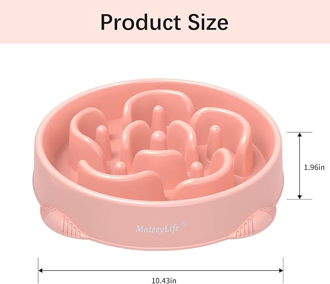 MateeyLife 2-Pack Slow Feeder Dog Bowls, 4 Cups, Dog Puzzle Feeder Bowl | Food-contact safe, dishwasher safe, non-slip base, maze design, for fast eaters, for dogs and cats, daily mealtimes - Image 3