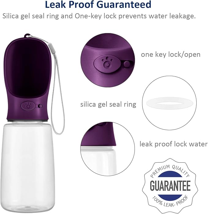 WePet Portable Dog Water Bottle, 25 OZ, Leak Proof Puppy Water Dispenser with Drinking Feeder for Pets Outdoor Walking, Hiking, Travel, Food Grade Plastic - Image 4