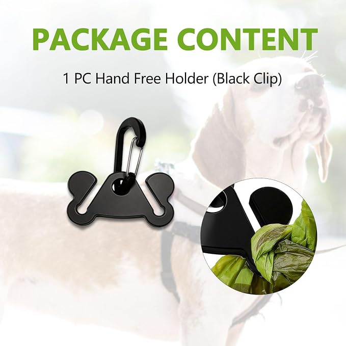 Dog Poop Bag Holder Dogs Waste Bag Carrier Pet Poop Bags Holders for Doggie Waste Bags Dispensers, Clip Carrier for Leash Small Doggy Puppy Hand Free Walking Accessory Attachment, Black - Image 6