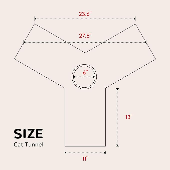 Tempcore Cat Tunnel for Indoor Cats, 3 Way Collapsible Pet Play Tunnel with Teaser Wand, Peek Holes & Hanging Ball, Interactive Tube for Kittens & Rabbits, Pink Rabbit - Image 3