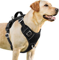BARKBAY No Pull Dog Harness 3 Buckles Large Reflective Dog Harness with Front Clip and Easy Control Handle for Walking Training Running with ID tag Pocket(Black,XL) by BARKBAY