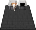40"x30"(100cmx75cm) Extra Large Silicone Cat Litter Mat, XXL Litter Trapping Mat for Under Litter Box, Non-Slip Waterproof Kitty Litter Catcher, Easy to Clean Mat for Cats, Black by WelcometoULTIBE