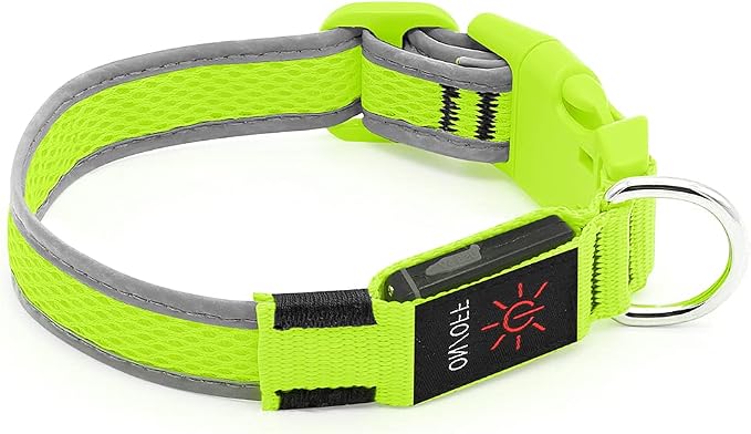 YFbrite Light up Dog Collar, USB Rechargeable LED Puppy Collar Super Bright Adjustable Glowing Dog Lights for Night Walking (Green, Medium) - Image 8