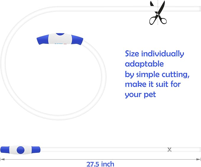 Light up Dog Collar, BSEEN USB Rechargeable Led Flash Dog Necklace | Pet Safety Collar Makes Your Beloved Dogs Be Seen at Night for Small Medium Large Dogs( Blue) - Image 4