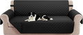 Reversible 4 Seater Sofa Cover 91" Large, Sofa, Black/Black | Couch Cover Furniture Protector with Foam Sticks Elastic Straps Furniture Protector for Pets Children Dog Cat by LuxshareHome