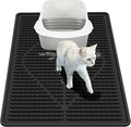 Mofason Rubber Cat Litter Box Mat, Black Silicone Litter Catcher Mat | Waterproof 24"x15" kitty litter box mat; litter trapping catcher mat; easy clean trapping mat, kitty litter mats for floor by Mofason