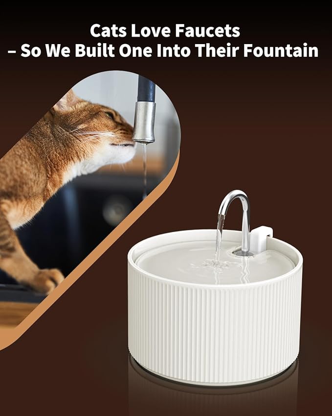 Wonder Creature Ceramic Cat Water Fountain 2.2L/74oz (White) | Quiet Pet Fountain with BPA-Free Ceramic Material, Triple Filtration System, Easy Cleaning Design for Cats and Dogs - Image 4