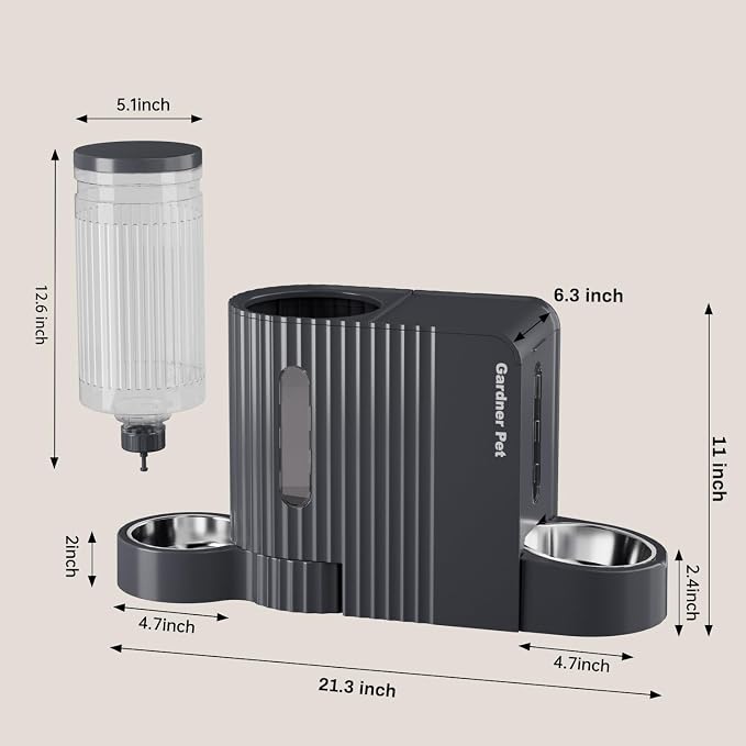Gardner Pet Automatic Gravity Cat Food Feeder and Water Dispenser Stainless Steel Two-in-One Set Large Capacity Dispenser for Pets Dogs, Puppies, Kittens-(0.8 Gallons x 2) - Image 9
