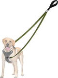 PetBonus Two Point Control Dog Leash, No Tangle Training Walking Leashes | Soft Padded Handle, Reflective, Works with No Pull Harnesses, Converts to Single Lead for Medium Large Dogs, Khaki Green by Petbonus