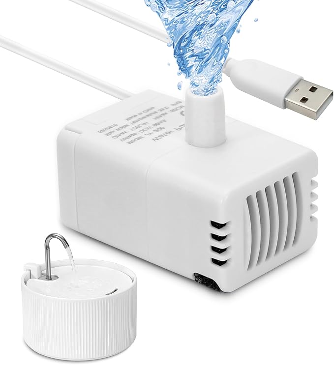 Ceramic Cat Water Fountain Ultra-Quiet Pump -2.2L/78oz Ceramic Cat Fountain, Automatic Ceramic Water Fountain for Cats, Pet Water Fountain (White) by Cepheus